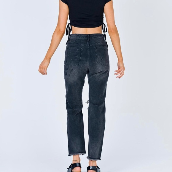 Erissa Knee Rip Jeans Washed Black NWOT - Picture 5 of 12